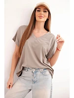 Dámská bavlněná halenka s výstřihem do V a krátkým rukávem fango Dámská bavlněná halenka s výstřihem do V a krátkým rukávem fango