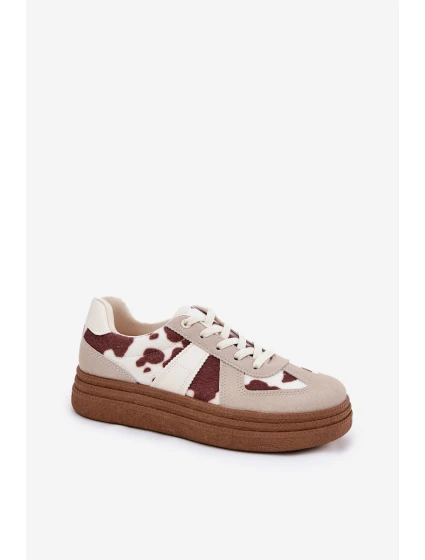 Dámské Tenisky Na Platformě S Vzorem Béžové model 21688270 - Boto Dámské Tenisky Na Platformě S Vzorem Béžové model 21688270 - Boto