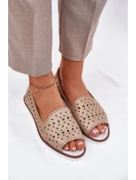 Kožené baleríny s   Zlaté model 21691621 - S.Barski