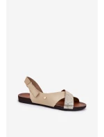 Kožené sandály na suchý zip  model 21694222 - Zazoo