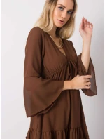 Sukienka DHJ SK model 20473535 brązowy - FPrice Sukienka DHJ SK model 20473535 brązowy - FPrice