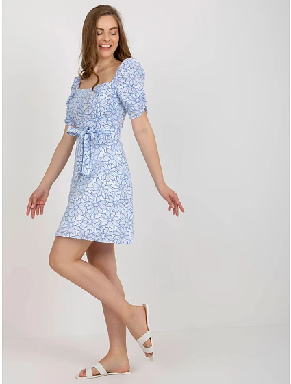 Dámské šaty LK SK model 22293655 bílomodré - FPrice Dámské šaty LK SK model 22293655 bílomodré - FPrice