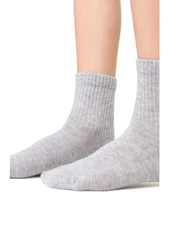 Chlapčenské vzorované ponožky 014 MELANGE LIGHT GREY 26-28