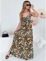 maxi šaty černé s květinami model 21990235 - Dstreet