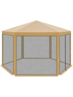 Záhradný pavilón 2x2x2x2,5M s moskytiérou béžovej farby