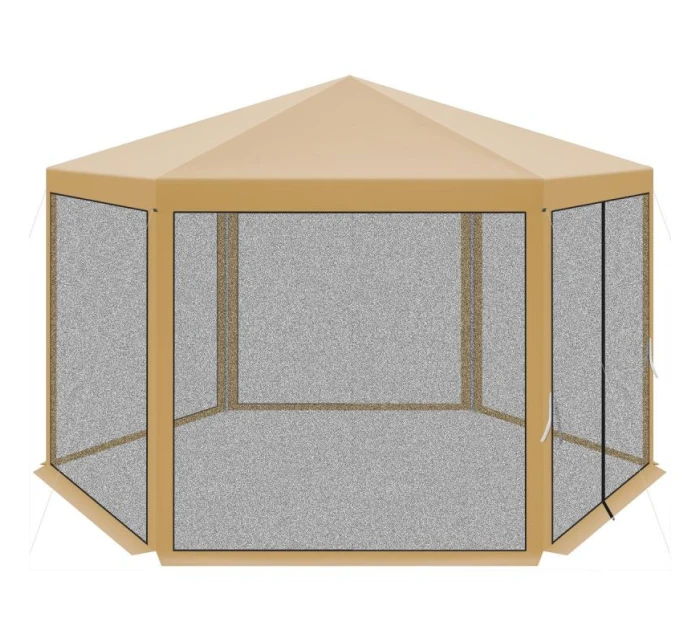 Záhradný pavilón 2x2x2x2,5M s moskytiérou béžovej farby