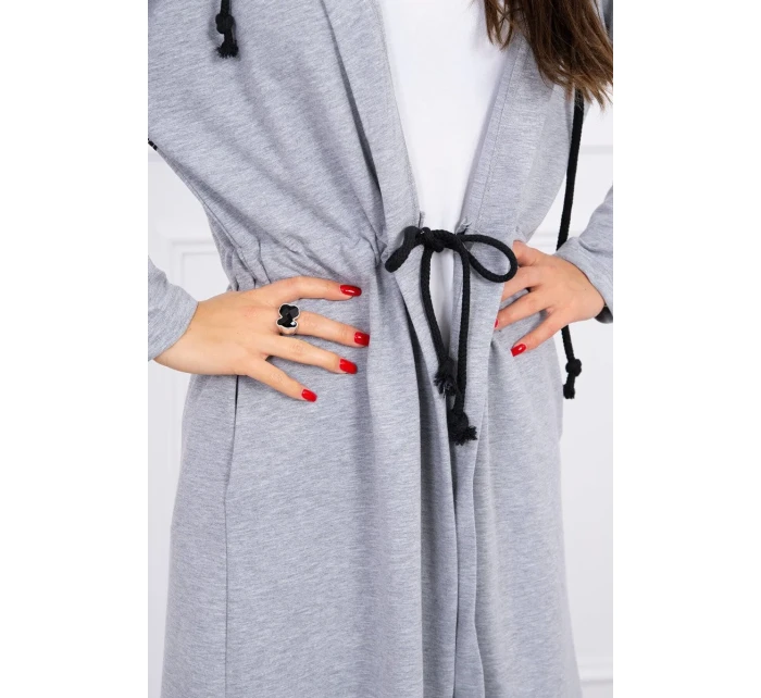 Dlhší zadný plášť sivý