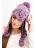Dámská zimní čepice s kšiltem a fialová model 21783031 - K-Fashion Dámská zimní čepice s kšiltem a fialová model 21783031 - K-Fashion
