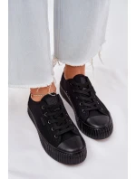 Materiałowe Trampki Damskie Na Platformie Big Star RR274775 Czarne