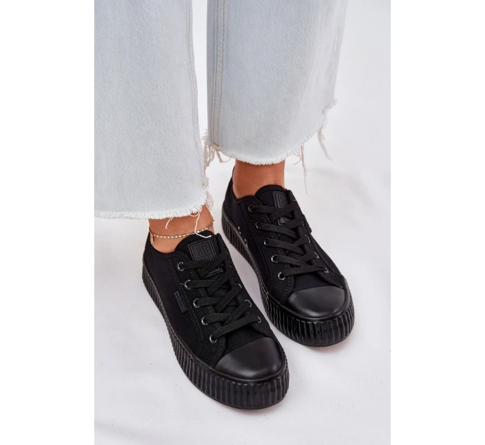 Materiałowe Trampki Damskie Na Platformie Big Star RR274775 Czarne