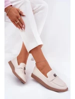 Dámske elegantné mokasíny s ozdobným detailom Vinceza - béžové