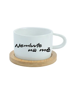 NEMLUVTE NA MĚ – biely hrnček Makronka 200 ml