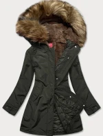 Dámska zimná bunda v khaki farbe (m21309)