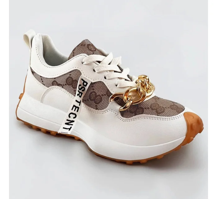 Biele športové topánky s retiazkou (N-205)