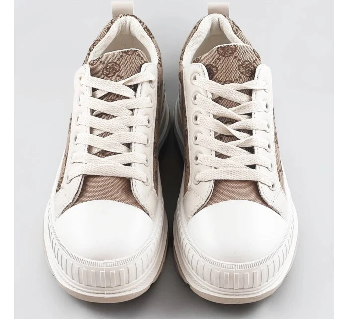 Svetlo béžové tenisky trampky s vyššou podrážkou (S067) Svetlo béžové tenisky trampky s vyššou podrážkou (S067)