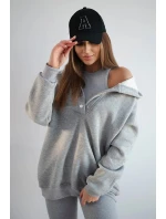 Súprava mikiny, topu a legín 3 v 1 sivá