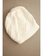 Dámska zimná vlnená čiapka K441 ecru