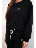 Dámska súprava z viskózy s mikinou a nohavicami butter black Dámska súprava z viskózy s mikinou a nohavicami butter black