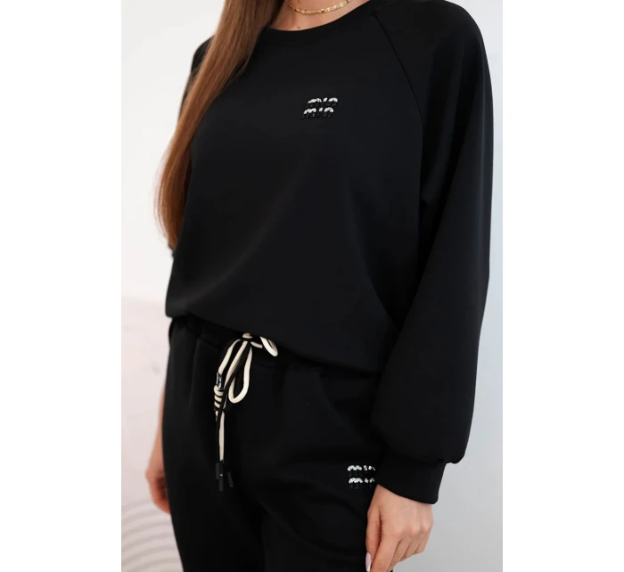 Dámska súprava z viskózy s mikinou a nohavicami butter black Dámska súprava z viskózy s mikinou a nohavicami butter black