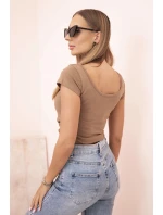 Dámska klasická bavlnená blúzka s krátkymi rukávmi modrá