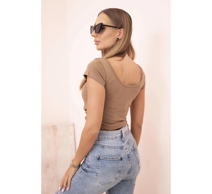 Dámska klasická bavlnená blúzka s krátkymi rukávmi modrá