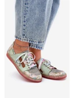 Skórzane Półbuty Damskie Maciejka 06791-09 Jasnozielone