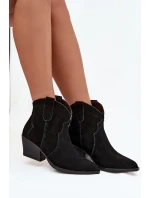 Nazouvací dámské kozačky z přírodního semiše černé model 21713735 - Boto