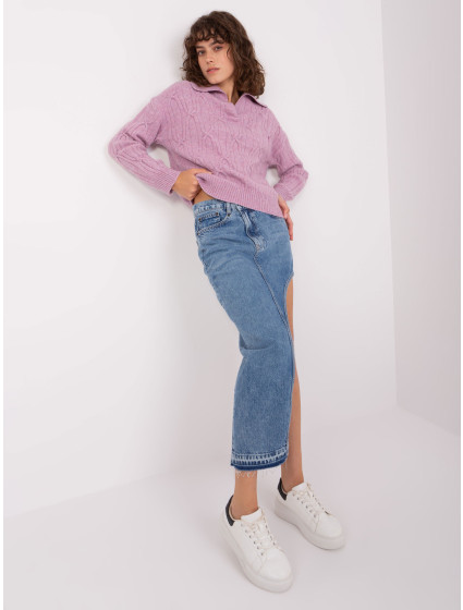Svetlo fialový pletený sveter