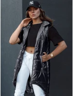 Dámská prošívaná vesta s kapucí dlouhá černá Dstreet model 21979272 - FashionStreet Dámská prošívaná vesta s kapucí dlouhá černá Dstreet model 21979272 - FashionStreet