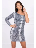 Šedé šaty z model 18743600 kůže s flitry - K-Fashion Šedé šaty z model 18743600 kůže s flitry - K-Fashion