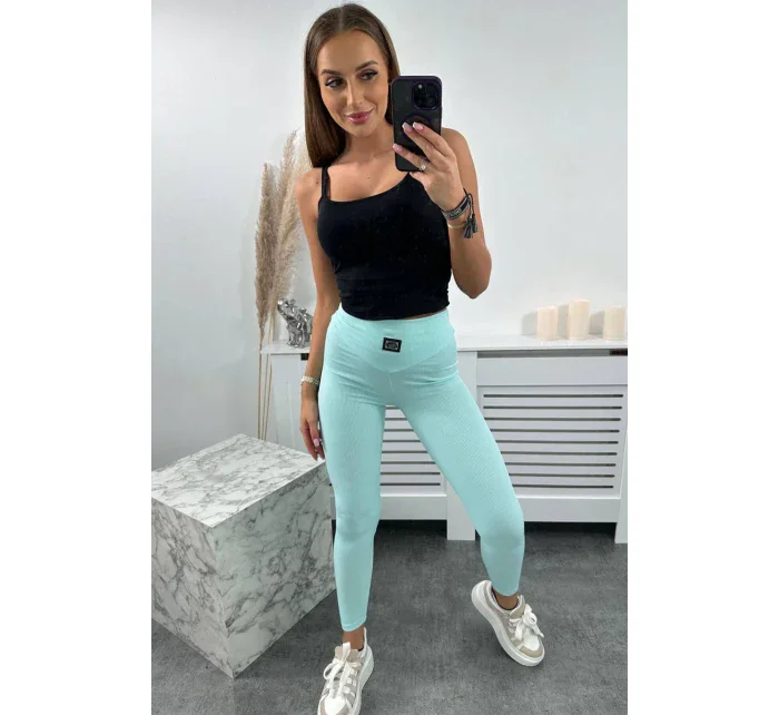 Pruhované mätové legíny