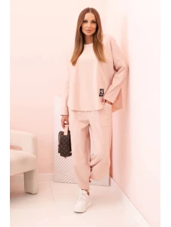 Komplet new punto bluza + model 21214013 tmavě pudrově růžová - K-Fashion