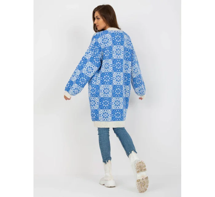 Dámský svetr LC SW model 17657807 bílý a modrý - FPrice