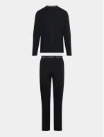 Pánske pyžamo L/S PANT SET 000NM2510E UB1 čierne - Calvin Klein