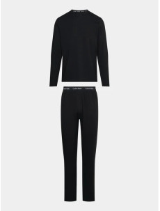 Pánske pyžamo L/S PANT SET 000NM2510E UB1 čierne - Calvin Klein