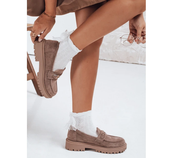 Dámské semišové béžové mokasíny Dstreet model 21992434 - FashionStreet
