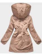 Béžová dámska bunda s kapucňou (B8105-46)
