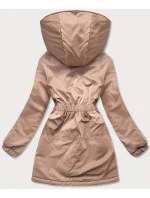 Béžová dámska bunda s kapucňou (B8105-46) Béžová dámska bunda s kapucňou (B8105-46)
