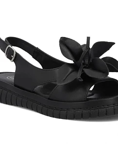 Dámské kožené sandály na platformě černé model 22158398 - FILIPPO