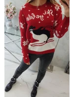 Sveter s vianočným motívom červený Sveter s vianočným motívom červený
