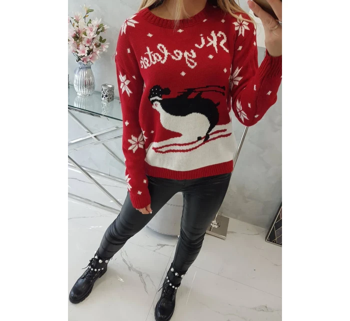 Sveter s vianočným motívom červený Sveter s vianočným motívom červený