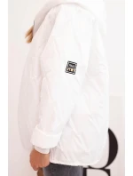 Dámska prešívaná bunda s kapucňou biela