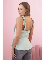 Dámská bavlněná blůza s výstřihem do V a potiskem bílá