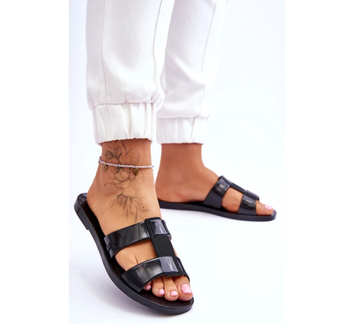 Modne Wegańskie Klapki ZAXY JJ285263 Czarne