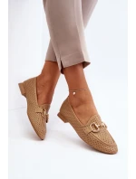 Dámské mokasíny na ploché podrážce s ozdobou Camel model 21650946 - Boto Dámské mokasíny na ploché podrážce s ozdobou Camel model 21650946 - Boto