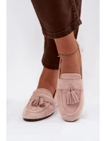 Dámské mokasíny ploché s třásněmi světle růžové Marilisse