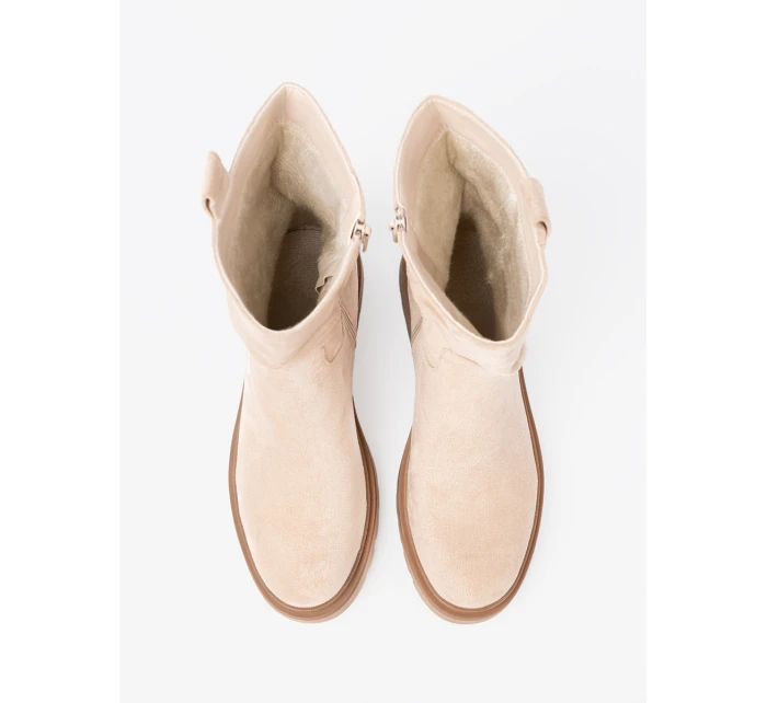 Zajímavé Jasnobeżowy dámské kotníčkové boty platforma Zajímavé Jasnobeżowy dámské kotníčkové boty platforma