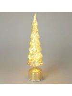 VIANOČNÝ STROMČEK DEKORATÍVNY ZLATÝ LED 7 KORÚN TEPLÁ BIELA 40CM