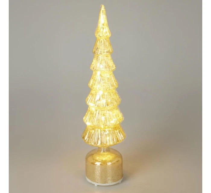 VIANOČNÝ STROMČEK DEKORATÍVNY ZLATÝ LED 7 KORÚN TEPLÁ BIELA 40CM