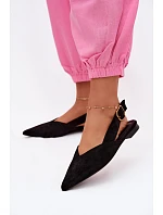 Balerínky so zlatou prackou Eco Suede Black Palerra Balerínky so zlatou prackou Eco Suede Black Palerra